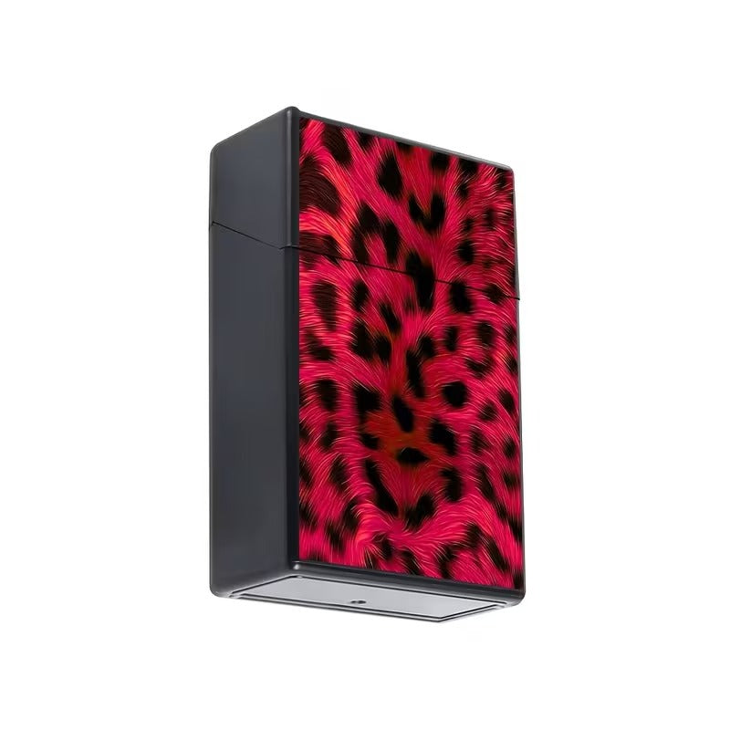 Cigarette Case Pink/Black Leopard Print Version 2