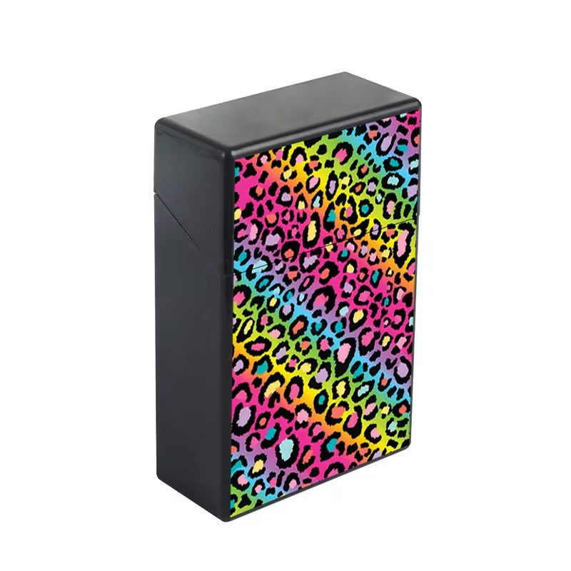 Cigarette Case Rainbow Leopard Print