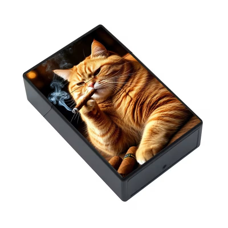 Cigarette Case Fat Smoking Cat