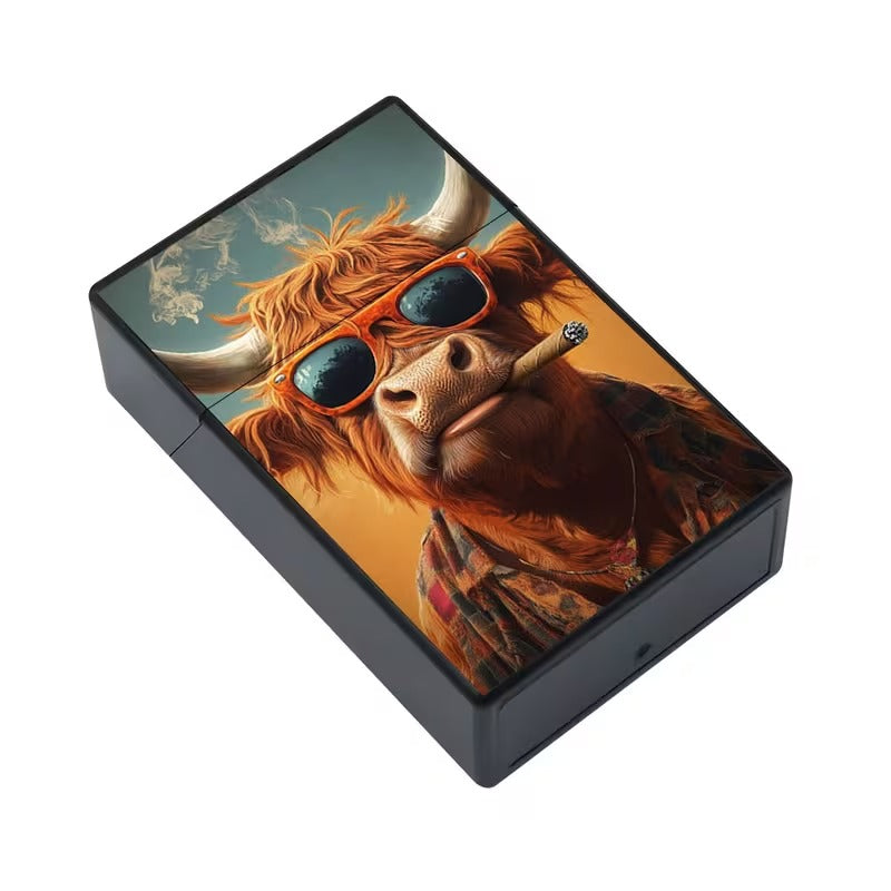 Cigarette Case Hippie Cow