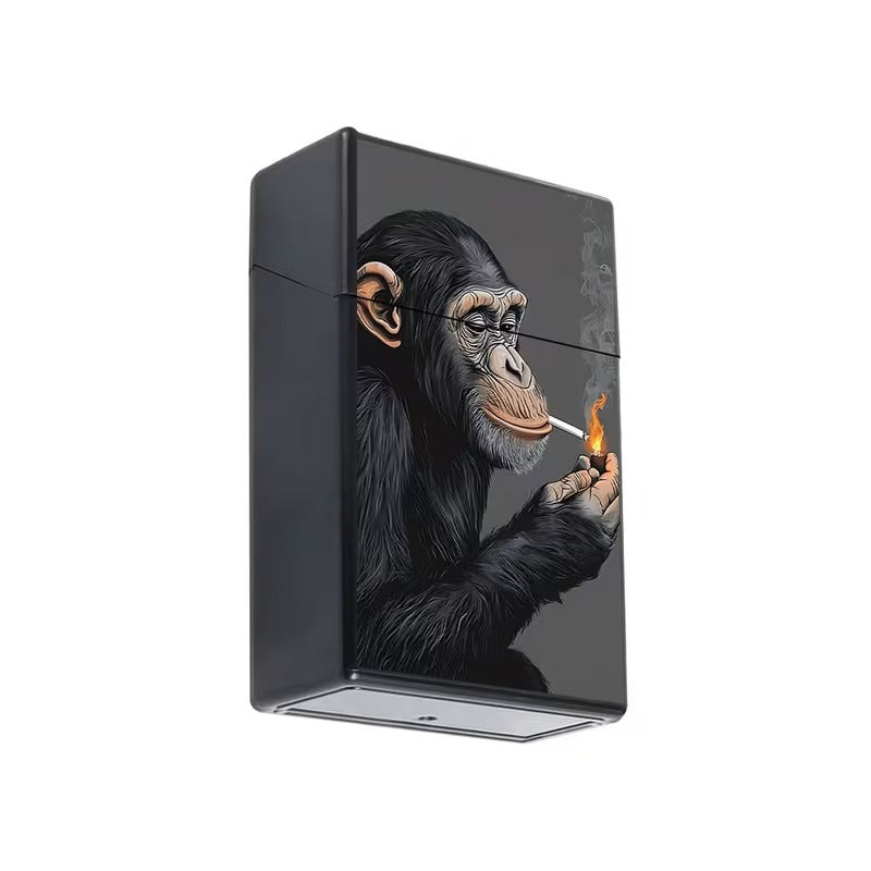 Cigarette Case Smoking Monkey