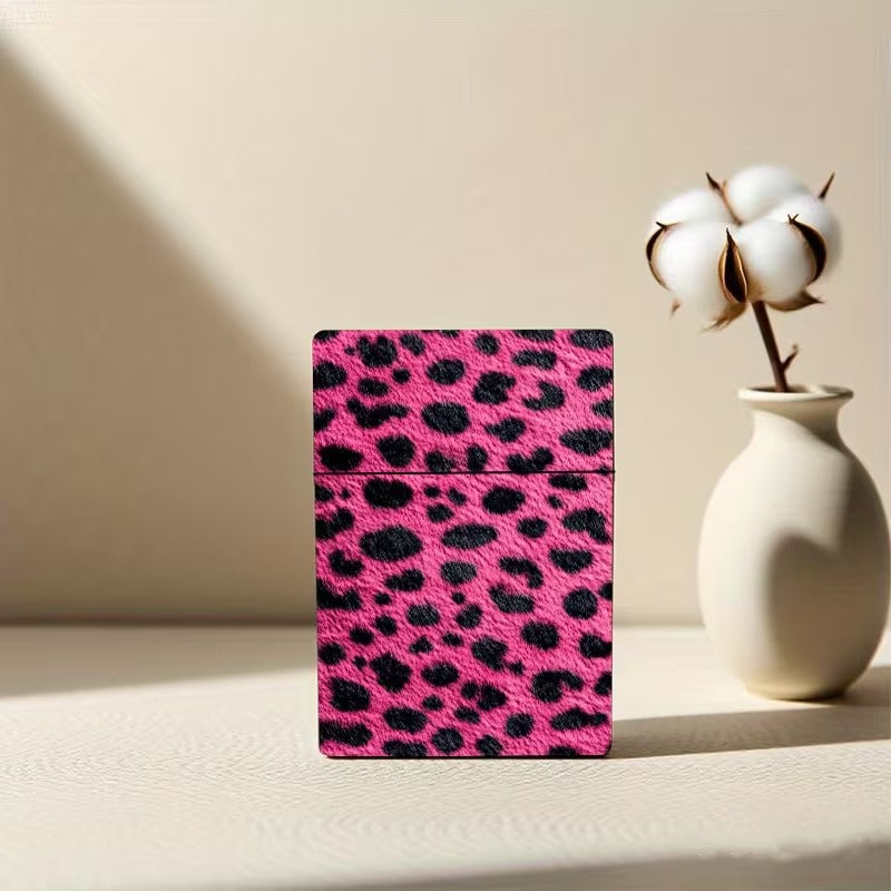 Cigarette Case Pink/Black Leopard Print Version 1