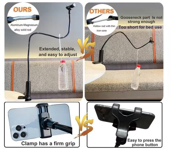 Telefoonhouder met Flexibele Lange Arm – 360° Draaibaar