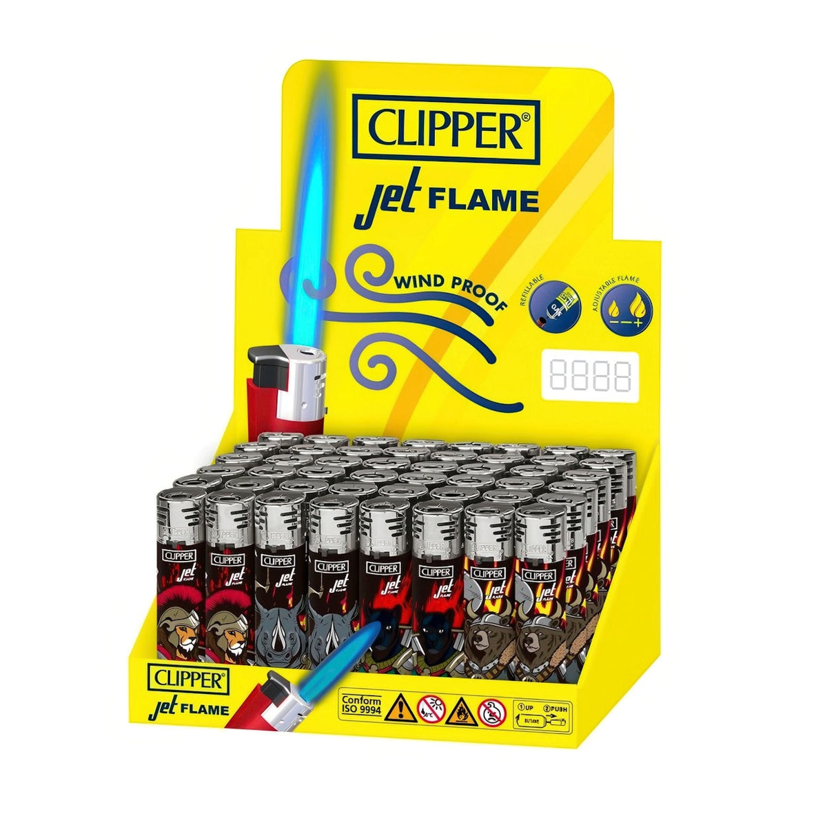 Clipper Metal Jet Flame Warrior Animals (Briquet Jet Flame)