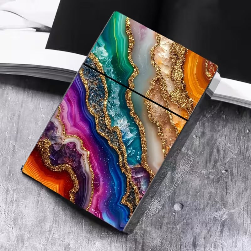 Cigarette Case Rainbow Stones
