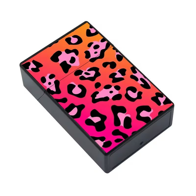 Cigarette Case Pink/Orange Leopard Print