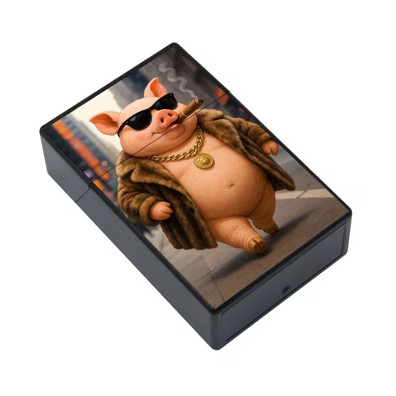 Cigarette Case Gangster Pig